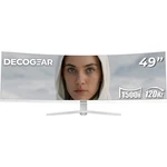 Deco Gear 49" Curved Ultrawide White Monitor, 3840x1080, 32:9, 144hz, 1ms Mprt,. Fixed Price $575.99.