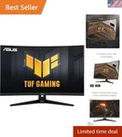 Asus Tuf Vg32vq1b - 32" Curved Qhd Gaming Monitor, Extreme Low Motion Blur. Fixed Price $617.99.
