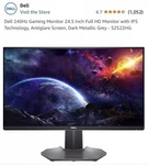 Dell S2522hg 25" Fhd Led Gaming Monitor - Dark Metallic Gray. Fixed Price $185.00.