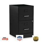 Alera Soho Vertical File Cabinet, 2 Drawers: File/file, Letter, Black, 14" X 18". Fixed Price $142.99.