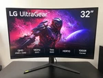Lg Ultragear 32gs60qc-b 32" Curved Gaming Monitor Qhd 180hz- Excellent Condition. Fixed Price $139.99.