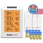 Baldrtherm Wireless Three Channel Thermometer Hygrometer Large Display Temperatu. Fixed Price $48.42.