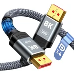 Capshi 8k Displayport Cable 1.4, Vesa Certified 6.6ft Dp Cord (2 Pack). Fixed Price $14.99.