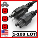 Lot Of 1-100 Ac 3 Prong Laptop Power Cord 3ft 5ft 10ft 125v C5 Premium Cable. Fixed Price $119.99.