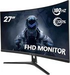 Crua 27" Curved Gaming Monitor, Fhd 1920x1080p, 144hz/180hz Computer 18. Fixed Price $130.62.
