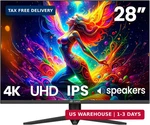 Crua 28'' Monitor, 4k Uhd+(3840 2560p)ips 60hz Computer Monitors, 15:10 Aspect R. Fixed Price $303.98.