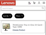 Lenovo Thinkcentre M715q 2nd Gen + Tiny-in-one 22 3 Touchscreen Open Box. Fixed Price $150.00.