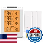 Baldrtherm Wireless Three Channel Thermometer Hygrometer, Large Display Temperat. Fixed Price $37.00.