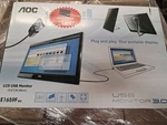 Aoc E1659fwu 15.6" Usb 3 Powered 136x768 Led Backlight Lcd Monitor W/ Bag. Fixed Price $47.00.