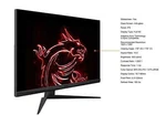 Msi Optix G273 27 Inch Led Monitor, Black, Brand New, With Display Cable. Fixed Price $70.00.