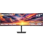 Deco Gear 49" Curved Ultrawide Monitor Dqhd 5120x1440, 120hz, 65w Usb-c, Kvm, Hd. Fixed Price $799.99.