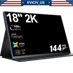 Eviciv Portable Monitor, 18" 2k 144hz Usb C Hdmi 100% Srgb Wall Mount For Pc Ps5. Fixed Price $139.99.