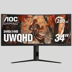 Aoc - Cu34g4hv 34" Va Curved Gaming Monitor, Wqhd (3440x1440), 200hz, 0.5ms, .... Fixed Price $349.99.
