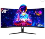 30" 100hz Ultrawide Curved Monitor,21:9 Wfhd (2560x1080),1500r,99% Srgb,hdmi/dp,. Fixed Price $120.00.