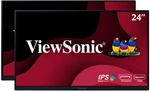Viewsonic Dual 24" 1920x1080 Ips Monitors With Built-in Speakers Va2456-mhd H2. Fixed Price $199.99.