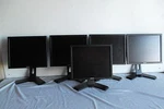 Lot-5 Dell 17" Monitors Black W/4-port Usb Hub Dvi Vga P170sf 1708fp Yvg53 C182j. Fixed Price $375.00.