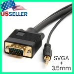Svga Cable 3.5mm Audio + 15 Pin Vga Video Monitor Cord Male To Pc Aux. Fixed Price $20.69.