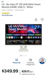 New Lg My View 27" Ips Uhd 60hz Smart Monitor (hdmi, Usb-c) - White. Fixed Price $164.99.