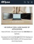 Ofiyaa P2 Portable Tri-screen 12" Laptop Screen Extender W/ Carrying Case 1080p. Fixed Price $185.99.