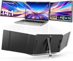 Used ! 14.1" Triple Portable Monitor Fhd Ips Laptop Screen Extender Fits 14"-17". Fixed Price $126.34.