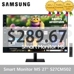 Summer Black Friday Samsung Smart Monitor M5 27" S27cm502 Tizen 2023.ver. Fixed Price $278.65.