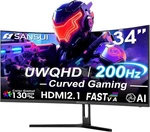 Sansui Es-g34c5q 34" Curved Gaming Monitor 200hz 1ms Uwqhd Hdmi 2.1 Hdr. Fixed Price $285.99.