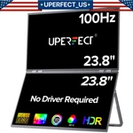 Uperfect Dual Ustation 23.8" Folding Monitor Portable Display W/ Stand Vesa. Fixed Price $339.99.