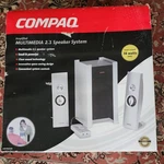 Compaq Multimedia 2.1 Speaker System With Power Supply. Fixed Price $42.00.