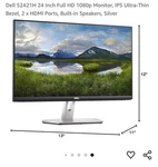 Dell S2421h 24-inch 1080p Full Hd 1920x1080 Resolution 75hz Monitor. Fixed Price $109.99.