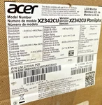 Acer Nitro Xz342cu 34" Led Lcd Monitor Uwqhd Um.cx2aa.p05 New!!!!. Fixed Price $279.99.