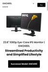 Benq Gw2480l 23.8" 1080p Eye-care Ips Monitor. Fixed Price $40.00.