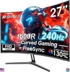 27" Curved 240hz Gaming Monitor Fhd 1080p, 1500r, Freesync, Hdr, 1ms, Hdmi Dp. Fixed Price $203.99.