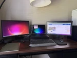 2 Monitors, Hp 24uh 24in Led Monitor 1080p 60hz 5ms Dp Hdmi Vga Black K5a38a. Fixed Price $80.00.