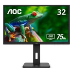 Aoc Q32p2ca 32" Ips Monitor Qhd 2560x1440 Height Adjustable Stand Black. Fixed Price $259.99.