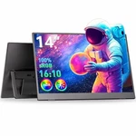 Wuawe 14" Ultra Slim Fhd Portable Monitor With Kickstand & Dual Speakers Black. Fixed Price $91.55.