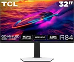 Tcl - 32" R84 Series 4k Uhd Hdr Qd-mini Led Gaming Monitor Black And White. Fixed Price $799.99.