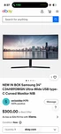 New In Box Samsung 34" C34h890wgn Ultra-wide Usb Type-c Curved Monitor Nib. Fixed Price $175.00.