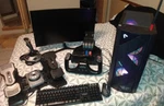 Ipason Gaming Pc Bundle W/24" Curved Monitor, Flight Yoke, Rudder Pedals. Fixed Price $830.00.