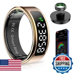 Amovan Smart Ring With Display Screen Health Tracker And Touch Button, Bluetooth. Fixed Price $78.84.