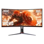 Aoc - Cu34g2xp 34" Va Curved Gaming Monitor, Wqhd (3440x1440), 180hz, 1ms, Black. Fixed Price $174.99.