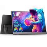 Wuawe 14" Ultra Slim Fhd Portable Monitor With Kickstand & Dual Speakers Black. Fixed Price $90.63.