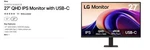 Lg 27'' Ips 5ms 2k Qhd 2560x1440, Hdr10, Usb-c (15w) Amd Freesync Hdmi/dp Tilt. Fixed Price $328.19.