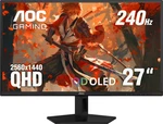 Aoc - 27qd-oled, Qhd, 240hz, G-sync Compatible, .03ms, Gaming Monitor Black. Fixed Price $349.99.