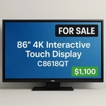 C8618qt Dell 86" 4k Interactive Touchscreen Monitor Free Delivery Within 100 Mil. Fixed Price $800.00.