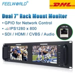 Feelworld D71 Dual 7" 3ru Rack Monitor Ips 1280x800 3g-sdi Broadcast Lcd Display. Fixed Price $598.00.