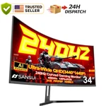 34" Sansui 240hz Curved Gaming Monitor Es-g34c5 Pro 3440x1440 1500r Hdmi / Dp. Fixed Price $339.99.