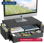 Spacrea Desk Organizer And Accessories, Computer Monitor Stand Riser With Drawer. Fixed Price $30.85.