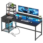 Enhomee 55" Gaming Desk W/ Hutch, Drawers, Reversible Computer Table, Monitor. Fixed Price $169.99.