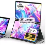 Yubwvo Portable Dual Monitors, 15.6 2k Screen Monitor For Laptop Win/linux. Fixed Price $340.00.