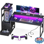 Aodk 59" Gaming Desk W/ Usb & Led Light, Reversible Computer Storage. Fixed Price $259.76.